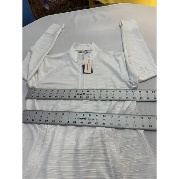 NWT Tommy Bahama Womens Golf Half Zip Performance LS WHITE Jacket UPF50 MEDIUM - Picture 10 of 13